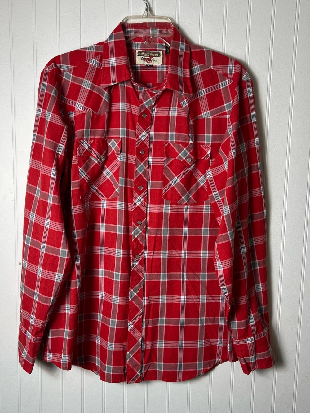 Vtg Western Shirt Authentic YOUNGBLOODS Plaid Cowboy Pearl Snap Sz Mens Large